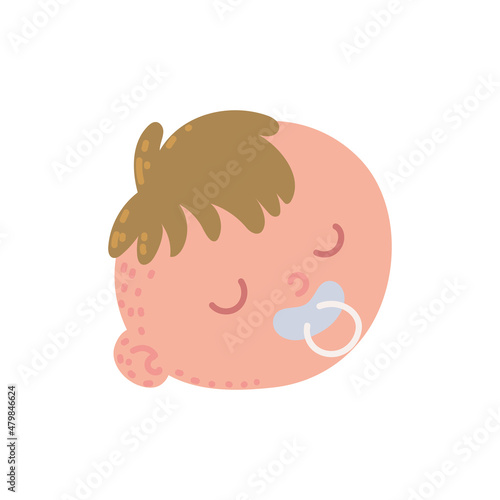 baby face with pacifier