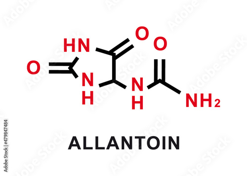 Allantoin chemical formula. Allantoin chemical molecular structure. Vector illustration photo