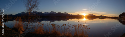 sunset over the lake