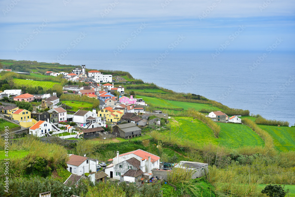 A small village by the sea. Sao Miguel island in the Azores. Portugal.