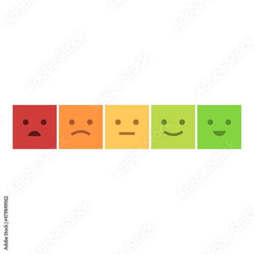 Emoji feedback scale icon cartoon vector. Customer satisfaction. Client survey