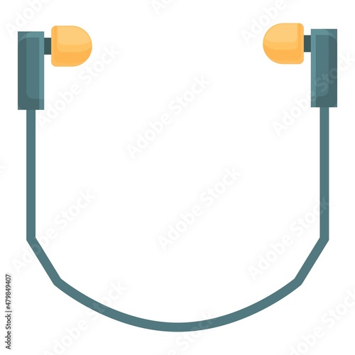 Hunter earplugs icon cartoon vector. Ear protection. Cover ear