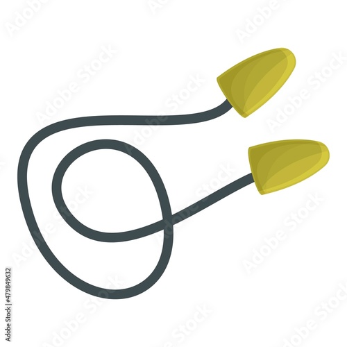 Worker earplugs icon cartoon vector. Noise auditory. Ear protection