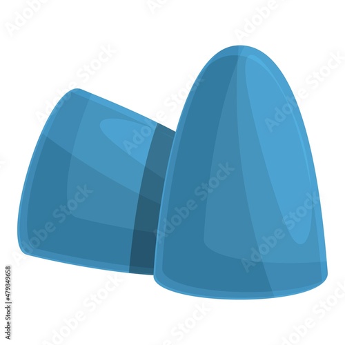 Meditation earplugs icon cartoon vector. Ear protection. Hearing cover