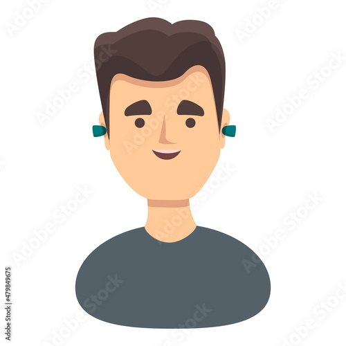 Earplugs protection icon cartoon vector. Noise ear plug. Hearing cover