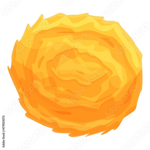 Village hay bale icon cartoon vector. Farm straw. Wheat stack