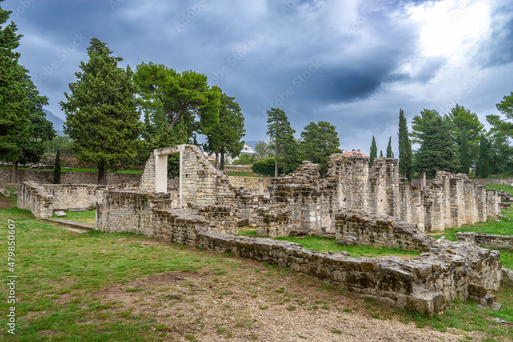 Ruins of Salona an ancient Roman capital of Dalmatia. Croatia