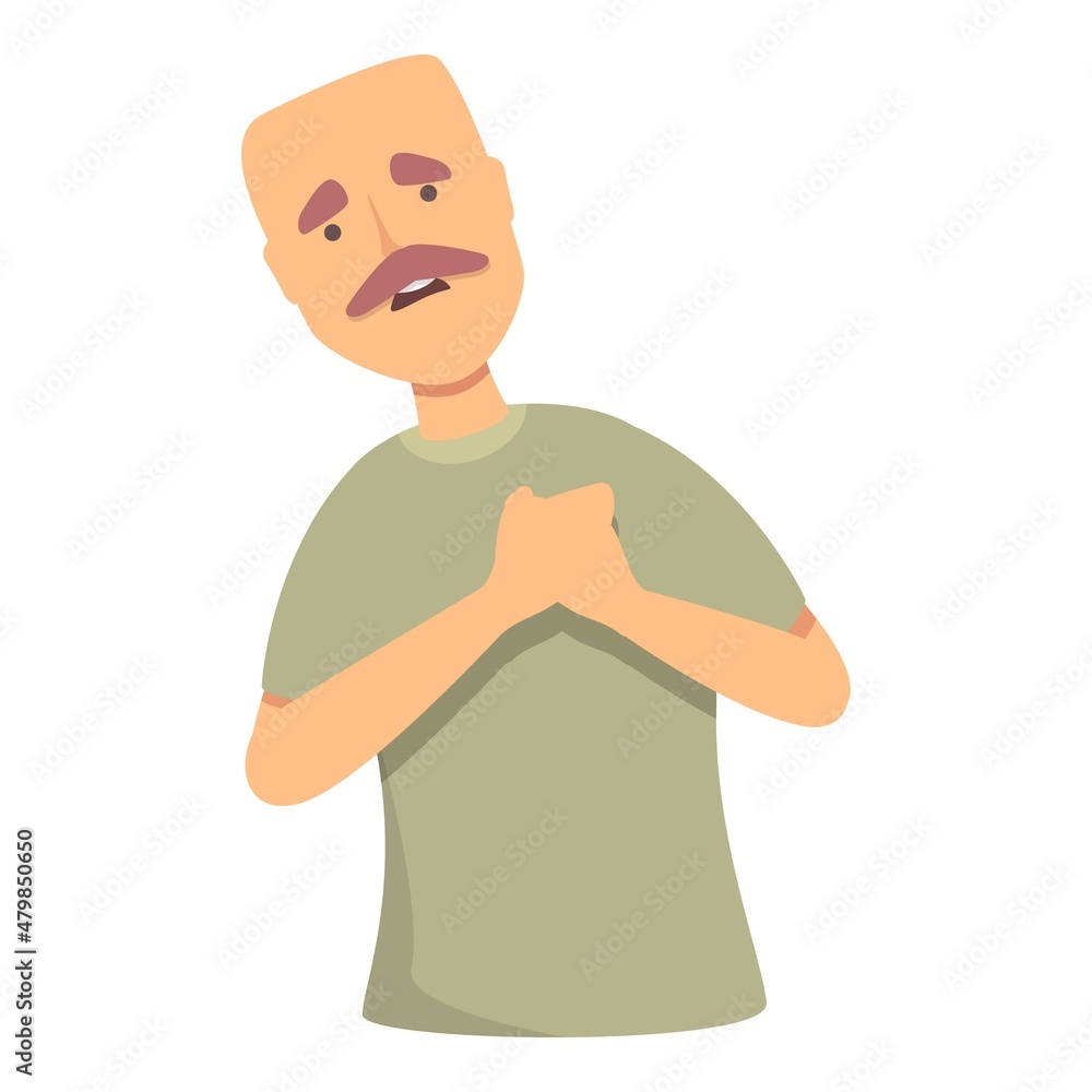 Father fear icon cartoon vector. Panic attack. Mental disorder Father fear icon cartoon vector. Panic attack. Mental disorder