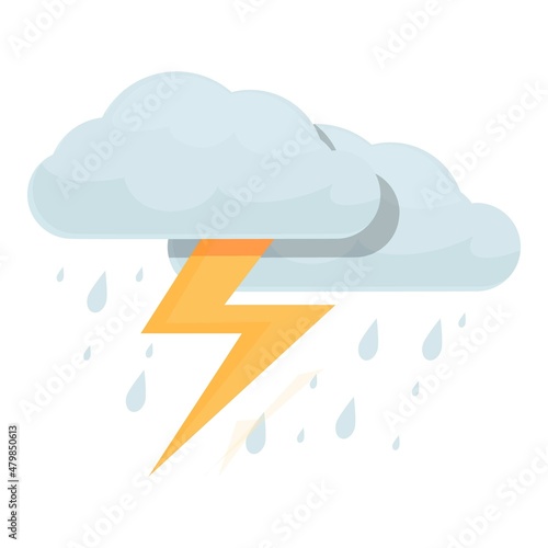 Thunderstorm icon cartoon vector. Thunder lightning. Flash bolt