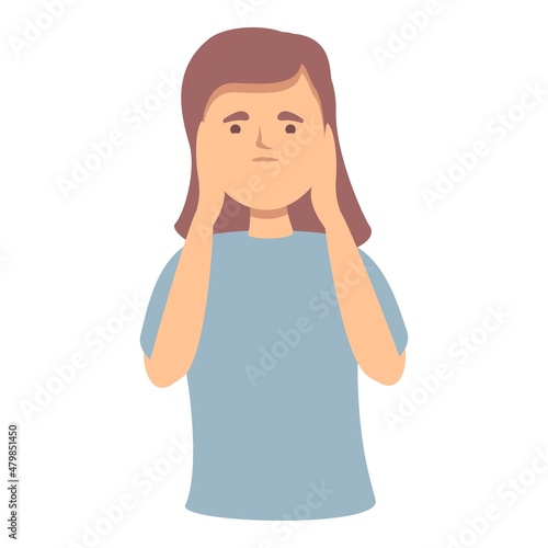 Girl menopause icon cartoon vector. Woman cycle. Fertility balance