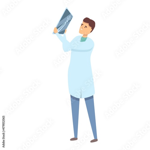 Radiology doctor icon cartoon vector. Xray scan. Medical machine