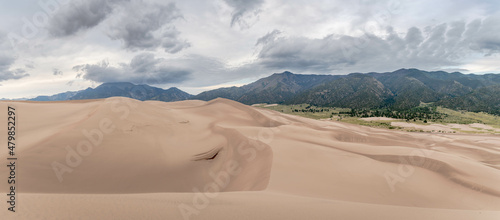 The view from above the Great Sand Dunes National Park in Colorado