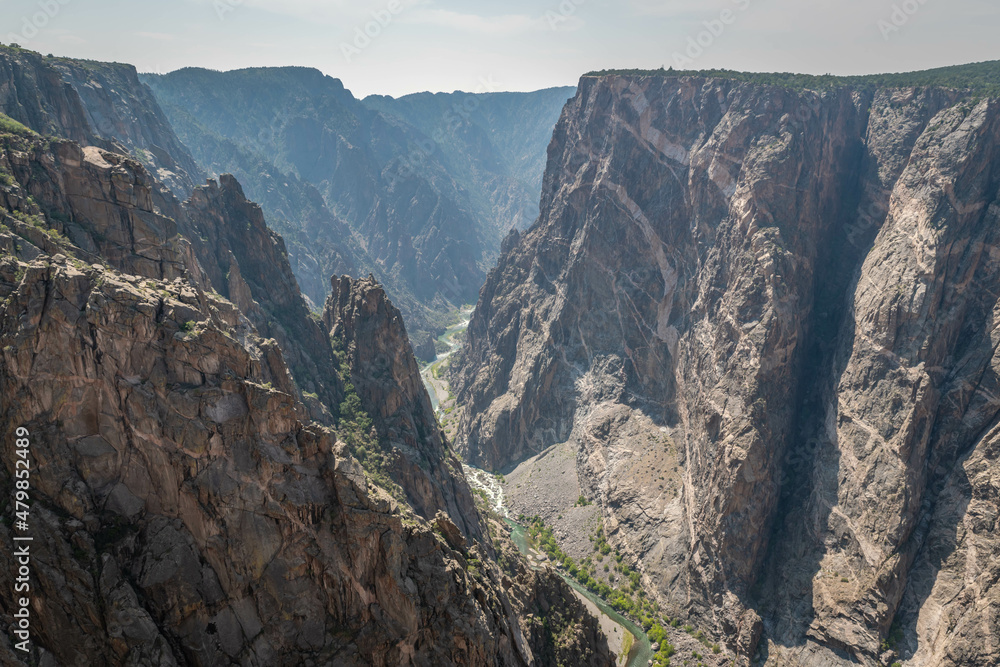 The sheer cliff walls of Black Canyon of the Gunnison, Colorado