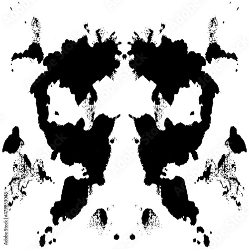Abstract hand painted watercolor ink rorschach grunge. EPS 10 Vector Background