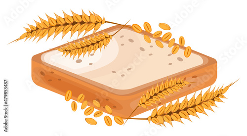 Bread and wheat seed concept illustration vector