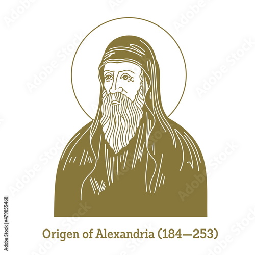Origen of Alexandria (184-253) was an early Christian scholar, ascetic, and theologian. He was a prolific writer who wrote roughly 2,000 treatises in multiple branches of theology, including textual c photo