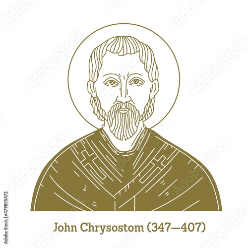 John Chrysostom (349-407) was the archbishop of Constantinople known for his eloquence in preaching and public speaking, his denunciation of abuse of authority by both ecclesiastical and political lea photo