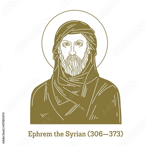 Ephrem the Syrian (306-373) was a prominent Christian theologian and writer, who is revered as one of the most notable hymnographers of Eastern Christianity. photo