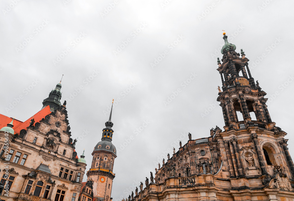 Fototapeta premium The Cathedral of the Holy Trinity, Katolische Hofkirche in the old town of Dresden, Germany