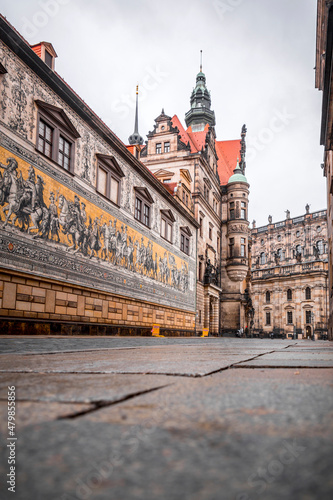 Fuerstenzug, a porcelain mural depicting the saxon emperors in Dresden, Germany