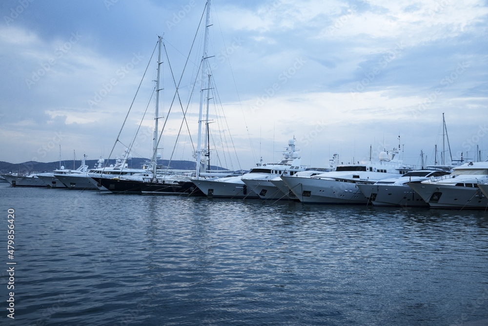 Port Flisvos in Paleo Faliro in winter. Athens, Greece Port Flisvos in Paleo Faliro in winter. Athens, Greece
