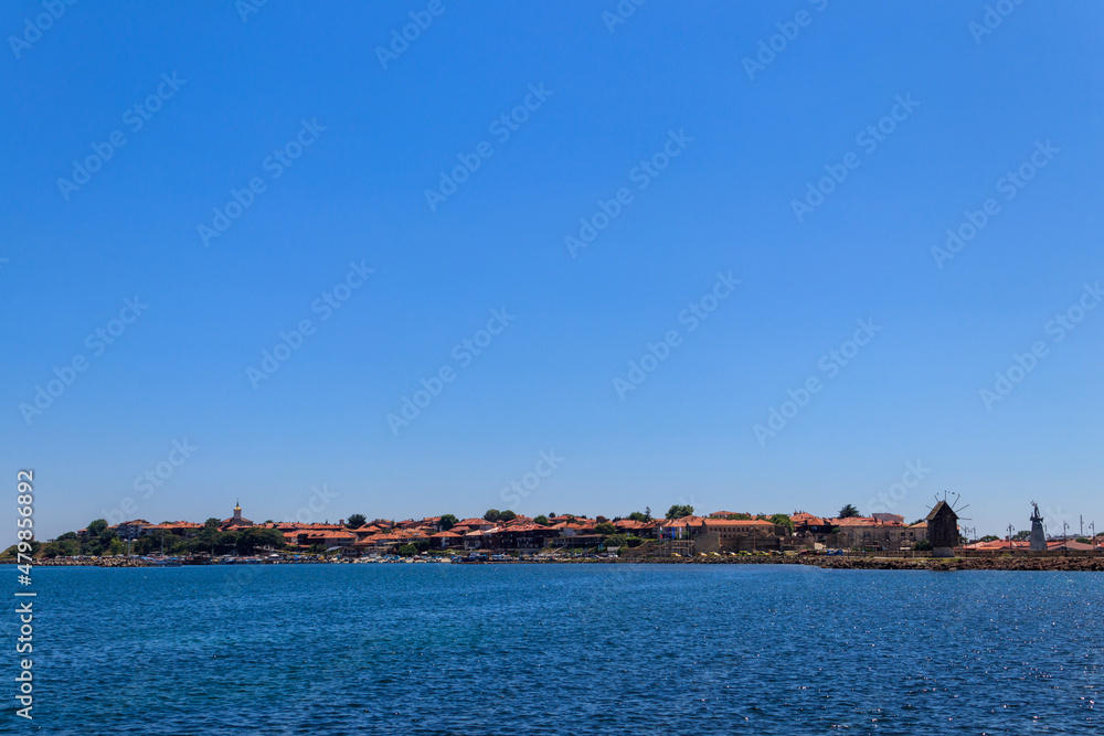 View of the old town of Nessebar and the Black sea, Bulgaria