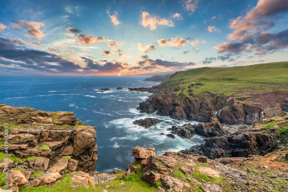 Boscaswell Cliff at the coast of Cornwall. United Kingdom StockFoto