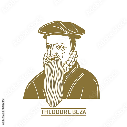 Theodore Beza (1519-1605) was a French Reformed Protestant theologian, reformer and scholar who played an important role in the Reformation. Christian figure. photo