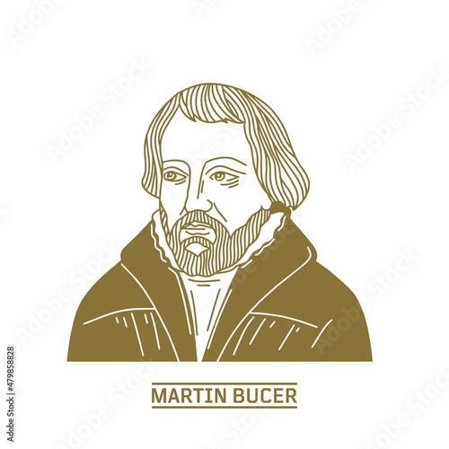Martin Bucer (1491-1551) was a German Protestant reformer in the Reformed tradition based in Strasbourg who influenced Lutheran, Calvinist, and Anglican doctrines and practices. Christian figure. photo