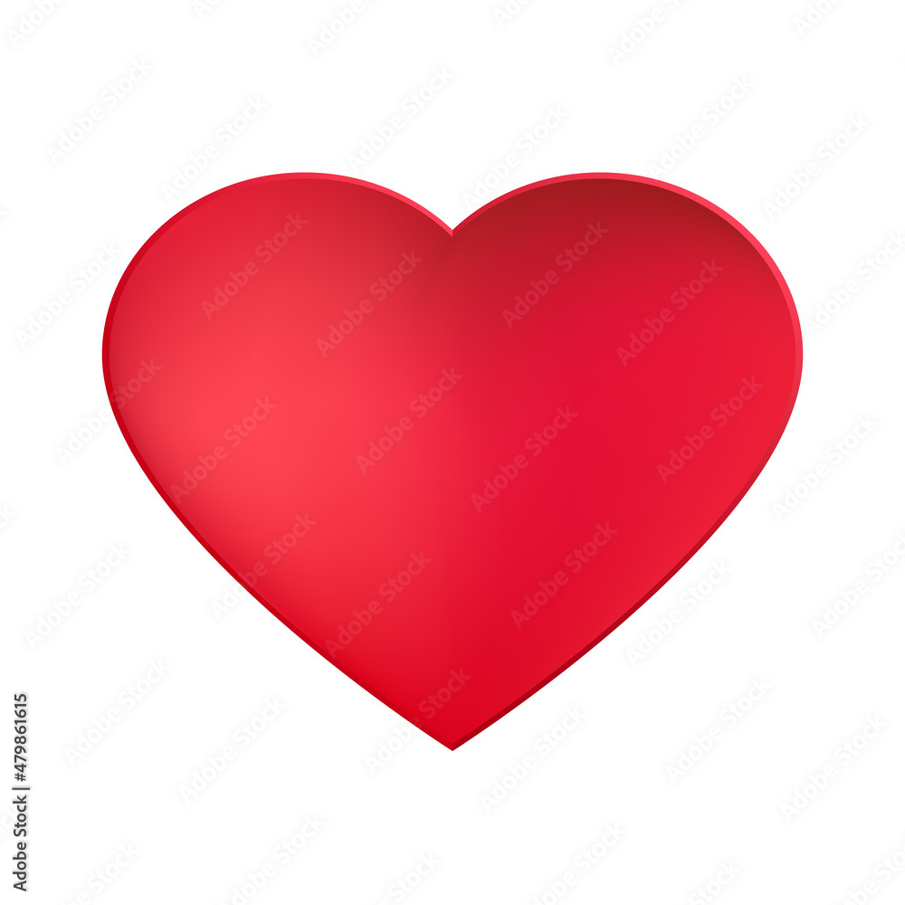 Red Heart Icon. Vector Illustration. Modern Style Icon isolated on White Background. Decorative element for Weddings and Valentines Day design