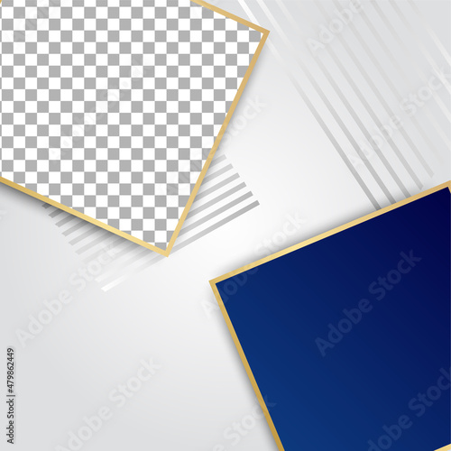 Frame square transparant blue gold colorful sale post design template background © SyahCreation