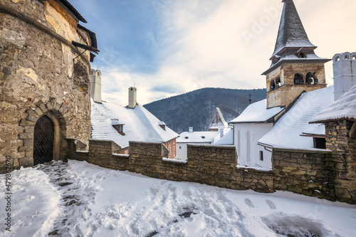 The medieval Orava Castle in winter season, Slovakia, Europe.