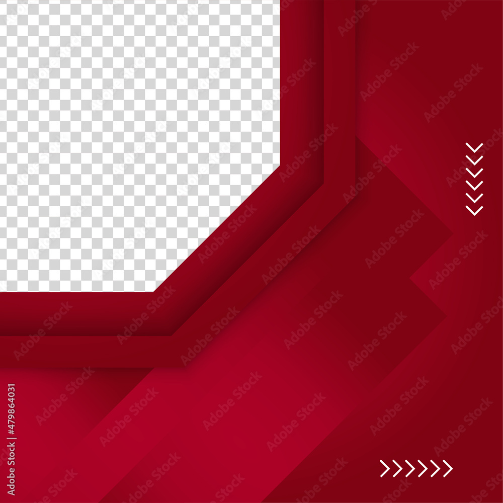 Obraz premium transparant hexagonal red colorful sale post design template background