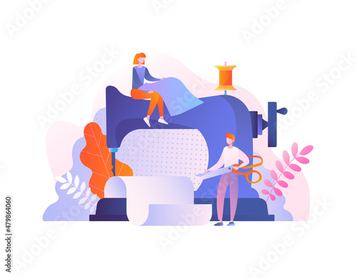 People with sewing machine