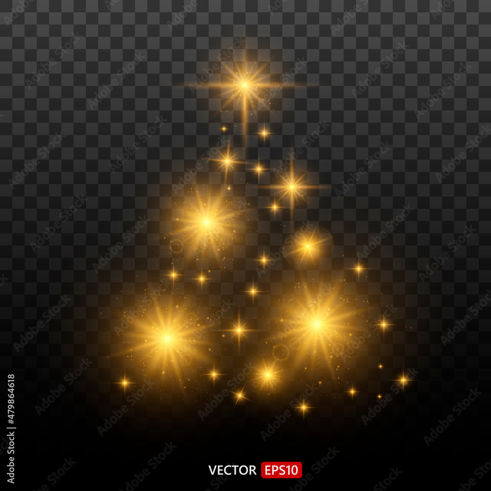 Shining star, the sun particles and sparks with a highlight effect, color bokeh lights glitter and sequins. On transparent background. Set. Vector, EPS10 Shining star, the sun particles and sparks with a highlight effect, color bokeh lights glitter and sequins. On transparent background. Set. Vector, EPS10