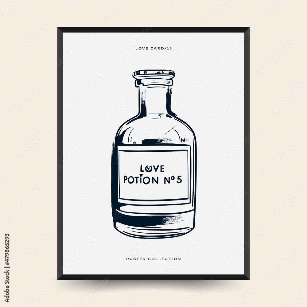 Modern Valentine's day vertical flyer or poster template. Love hand drawn trendy illustration. Modern Valentine's day vertical flyer or poster template. Love hand drawn trendy illustration.