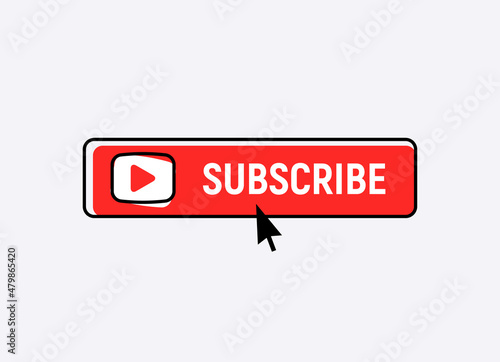 Subscription element logo. Subscribe now button, channel register today member icon.