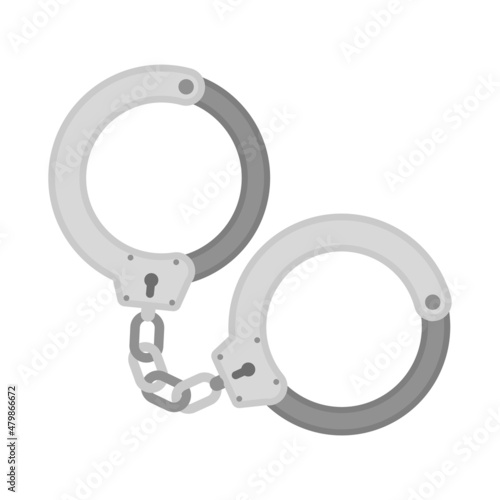 Handcuff vector icon police prison illustration. Handcuffs arrest icon jail cuffs