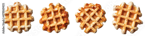  Bunch of delicious waffles isolated over white background