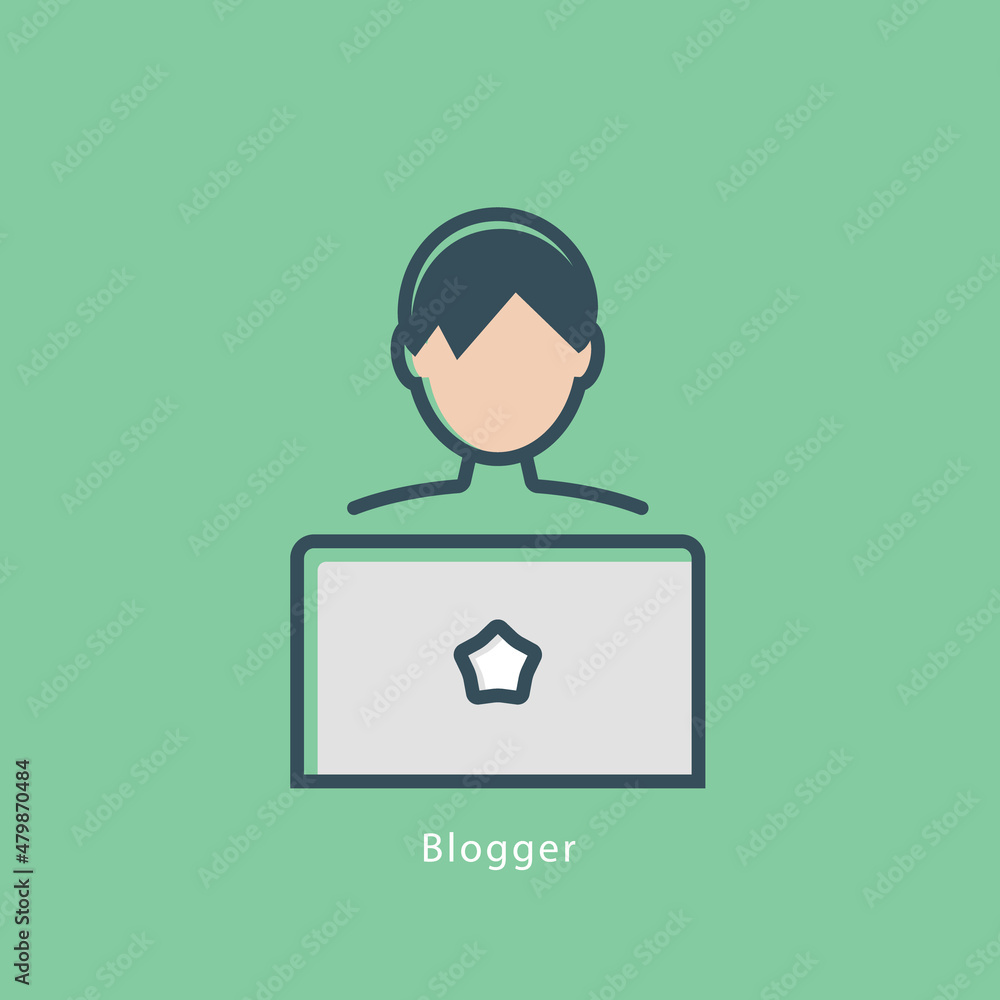 Laptop stroke person icon job man. Computer laptop icon pictogram Laptop stroke person icon job man. Computer laptop icon pictogram