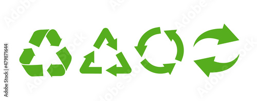 Vector waste sign logo icon. Environment eco symbol recycle illustration arrow concept