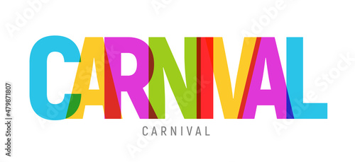 Carnival alphabet happy playful word. Festive carnival font creative vector illustration