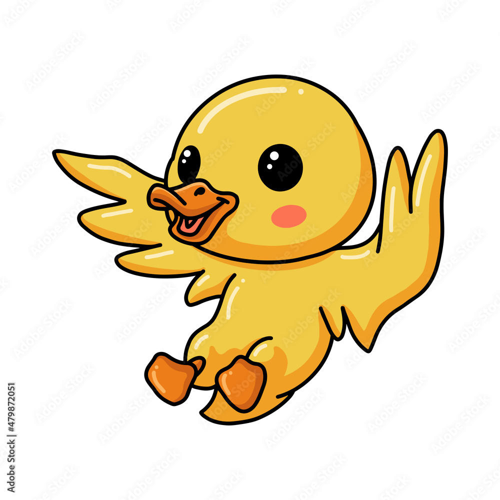 Cute little duck cartoon posing Cute little duck cartoon posing