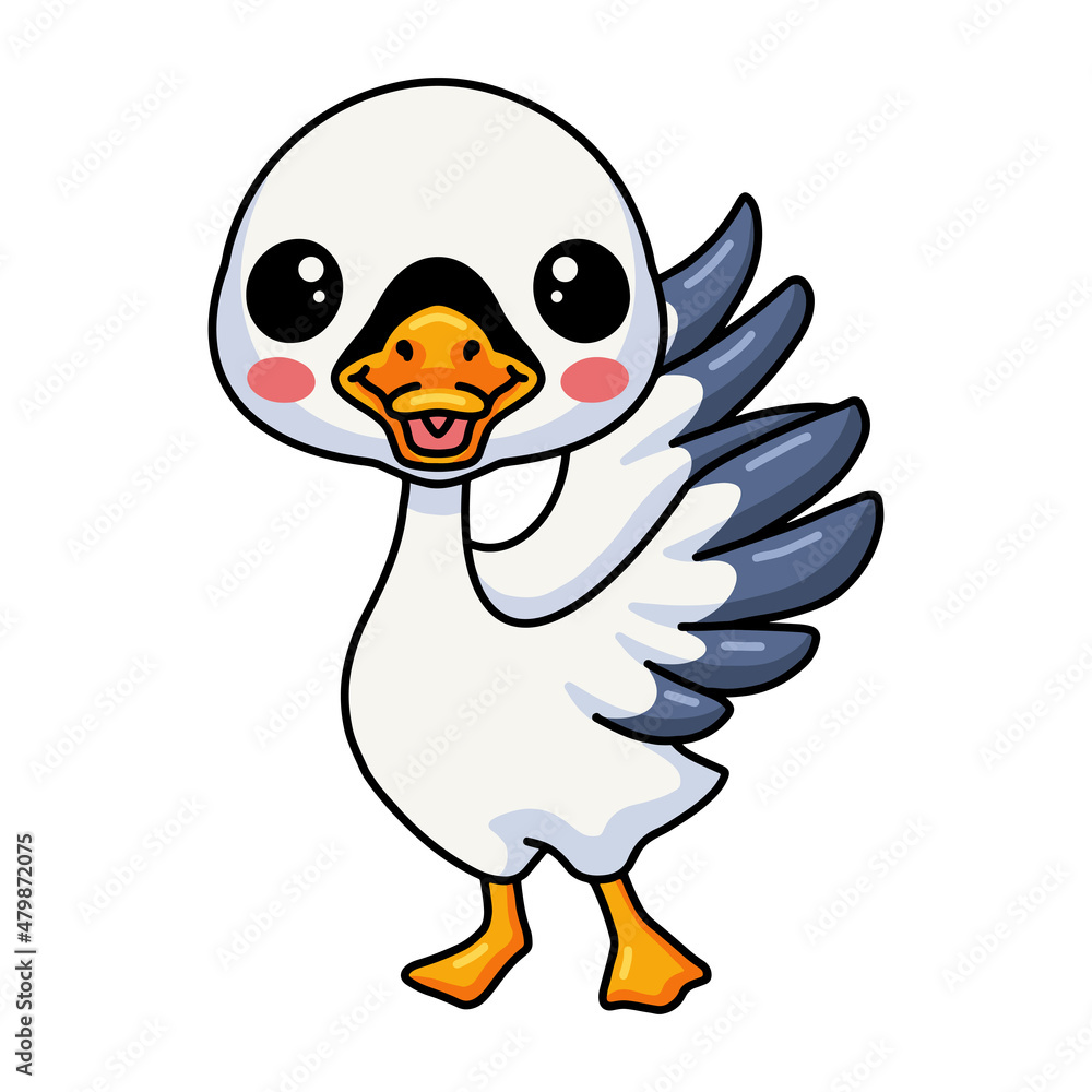 Cute little goose cartoon standing Cute little goose cartoon standing