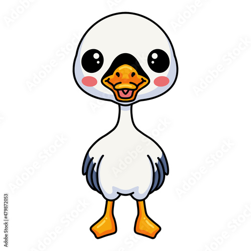 Cute little goose cartoon standing