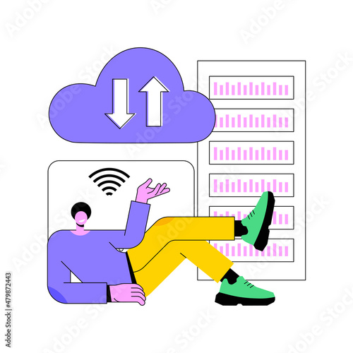 Wallpaper Mural Edge computing abstract concept vector illustration. Local data storage, response time, optimize internet device and web applications, data source, mobile endpoint, network abstract metaphor. Torontodigital.ca