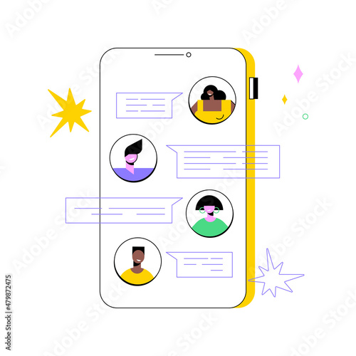 Internet forum abstract concept vector illustration. Internet communication, social media and network technology, chat message, forum topic, comments board, website page abstract metaphor.