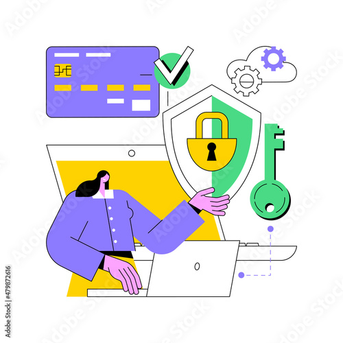 Cyber security software abstract concept vector illustration. Information security software, antivirus solution, cybersecurity program, network safety, corporate data protection abstract metaphor.