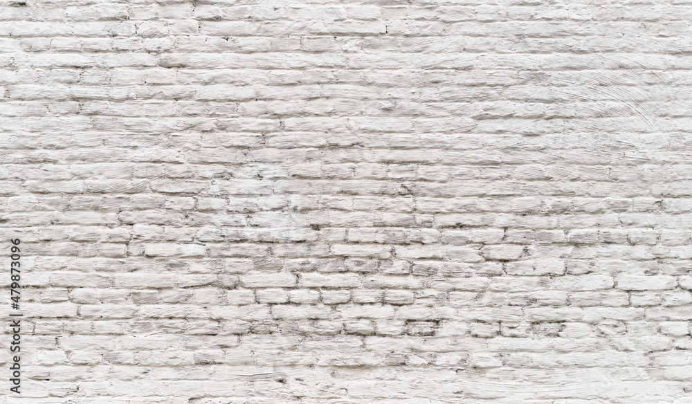 Painted white brick wall surface background Painted white brick wall surface background
