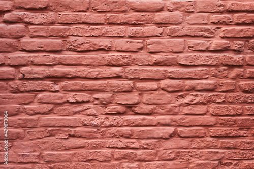  Painted red brick wall surface background